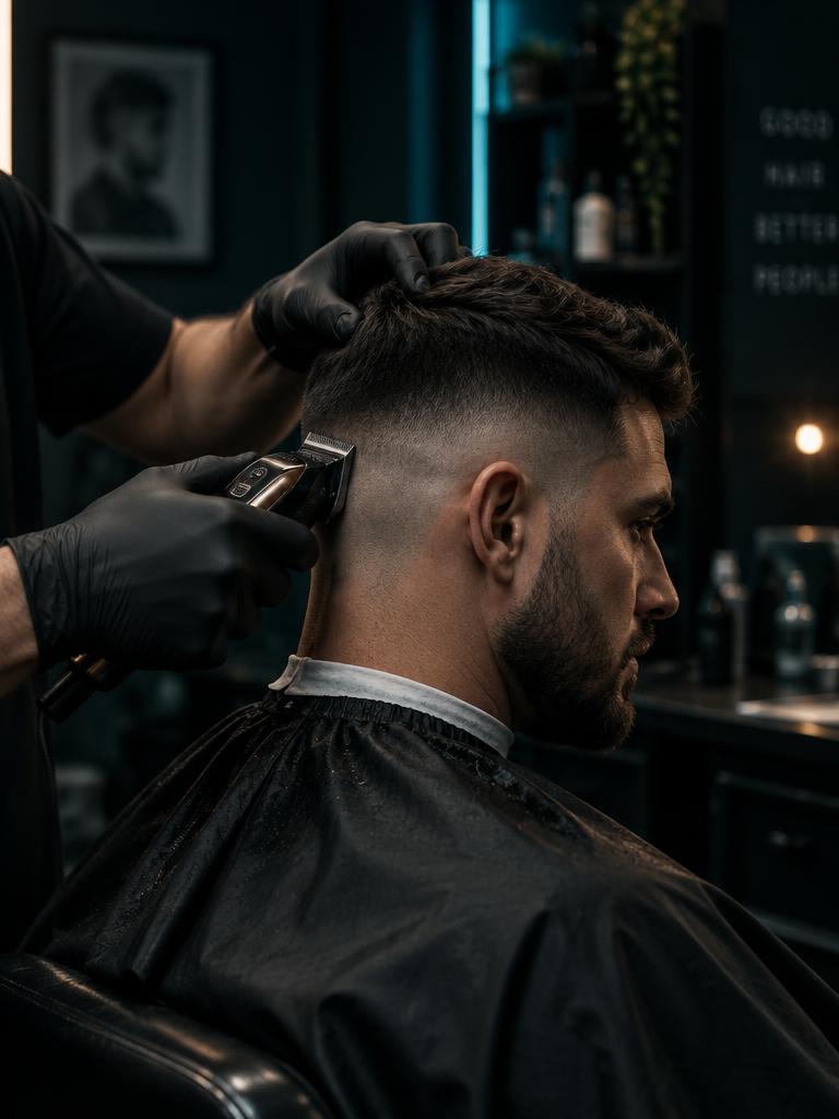 Cliente con corte texturizado y fade